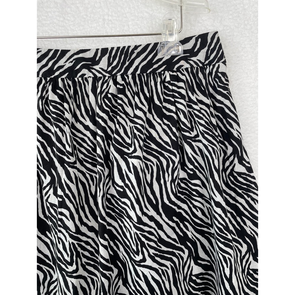Banana‎ Republic Zebra Print Cotton Skirt Black White Size 14 NWT Black White